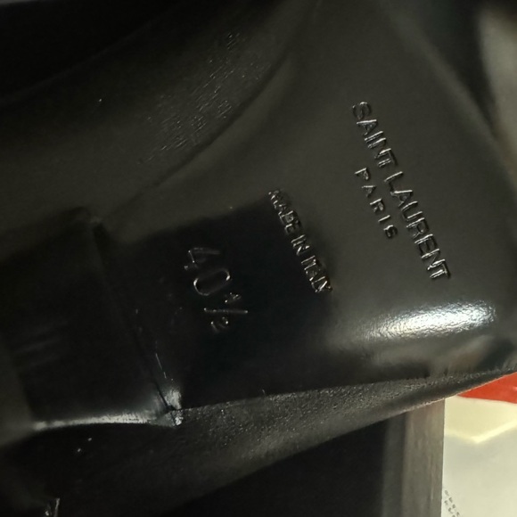 SAINT LAURENT LEATHER MID CALF BOOTS SZ 40.5 - Picture 12 of 12